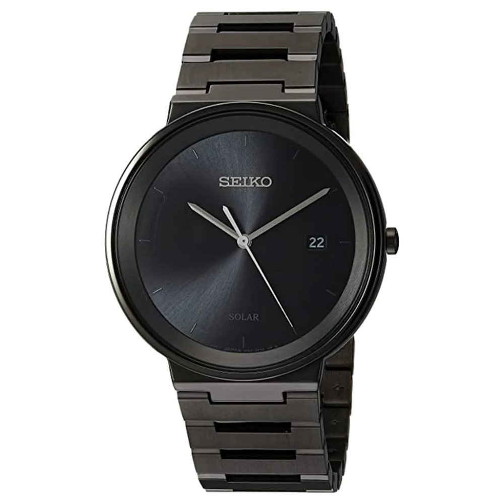 Men's SEIKO Solar Quartz Black Dial Watch  V157-0CM0